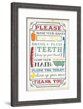 Bathroom Rules-Jennifer Pugh-Framed Art Print