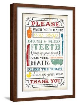 Bathroom Rules-Jennifer Pugh-Framed Art Print