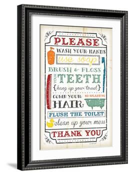 Bathroom Rules-Jennifer Pugh-Framed Art Print
