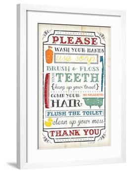 Bathroom Rules-Jennifer Pugh-Framed Art Print