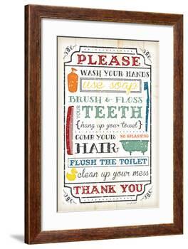 Bathroom Rules-Jennifer Pugh-Framed Art Print
