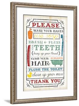 Bathroom Rules-Jennifer Pugh-Framed Art Print