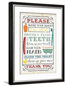 Bathroom Rules-Jennifer Pugh-Framed Art Print