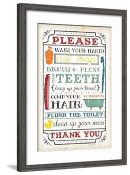 Bathroom Rules-Jennifer Pugh-Framed Art Print