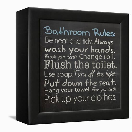 Bathroom Rules-Lauren Gibbons-Framed Stretched Canvas