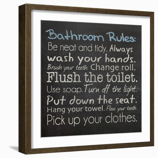 Bathroom Rules-Lauren Gibbons-Framed Art Print