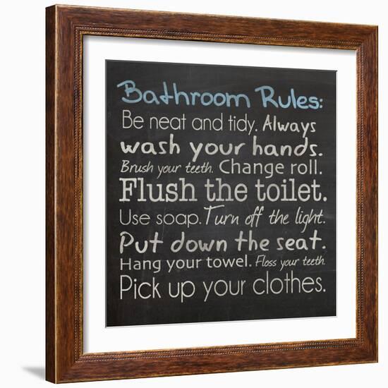 Bathroom Rules-Lauren Gibbons-Framed Art Print