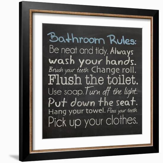 Bathroom Rules-Lauren Gibbons-Framed Art Print