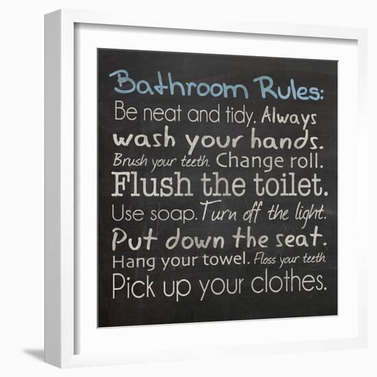 Bathroom Rules-Lauren Gibbons-Framed Art Print