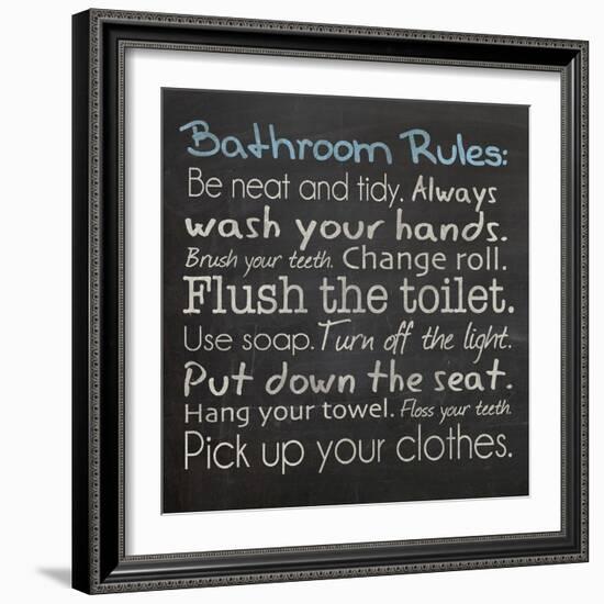 Bathroom Rules-Lauren Gibbons-Framed Art Print