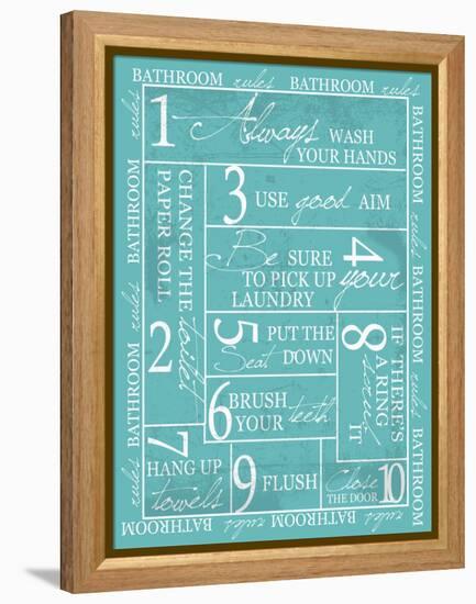 Bathroom Rules-Taylor Greene-Framed Stretched Canvas