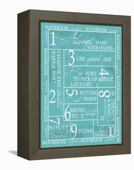 Bathroom Rules-Taylor Greene-Framed Stretched Canvas