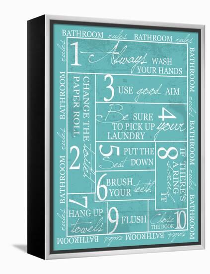 Bathroom Rules-Taylor Greene-Framed Stretched Canvas