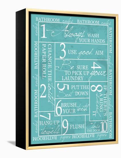 Bathroom Rules-Taylor Greene-Framed Stretched Canvas
