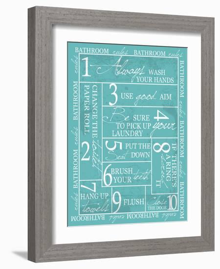 Bathroom Rules-Taylor Greene-Framed Art Print