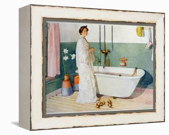 Bathroom Scene - Lisbeth, Pub. in 'Lasst Licht Hinin'-Carl Larsson-Framed Premier Image Canvas