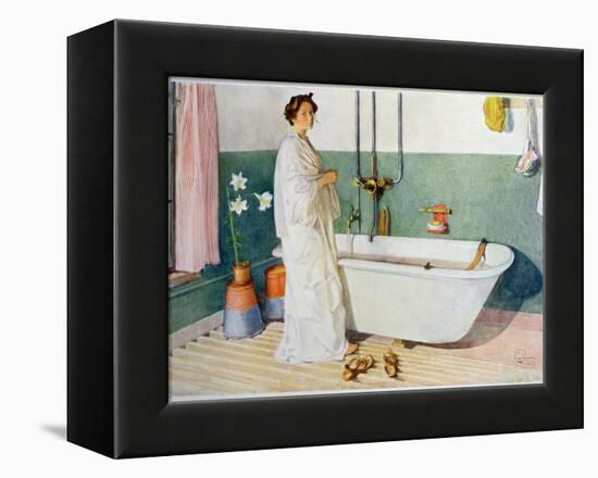 Bathroom Scene - Lisbeth, Pub. in 'Lasst Licht Hinin'-Carl Larsson-Framed Premier Image Canvas