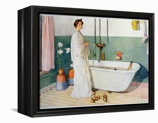 Bathroom Scene - Lisbeth, Pub. in 'Lasst Licht Hinin'-Carl Larsson-Framed Premier Image Canvas