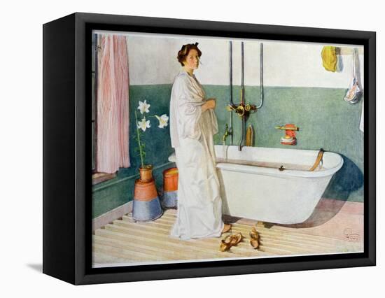 Bathroom Scene - Lisbeth, Pub. in 'Lasst Licht Hinin'-Carl Larsson-Framed Premier Image Canvas