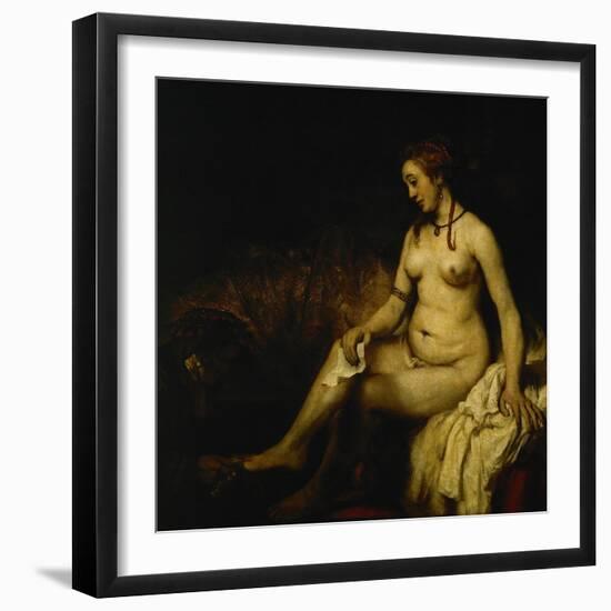 Bathseba in the Bath, 1654-Rembrandt van Rijn-Framed Giclee Print