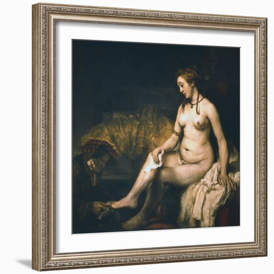 Bathsheba at Her Bath , 1654-Rembrandt van Rijn-Framed Premium Giclee Print