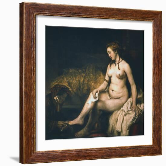 Bathsheba at Her Bath , 1654-Rembrandt van Rijn-Framed Premium Giclee Print