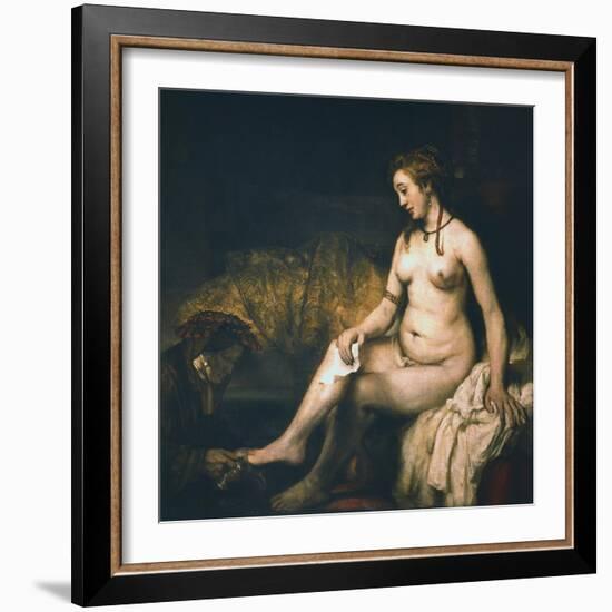 Bathsheba at Her Bath , 1654-Rembrandt van Rijn-Framed Premium Giclee Print