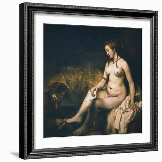 Bathsheba at Her Bath , 1654-Rembrandt van Rijn-Framed Premium Giclee Print