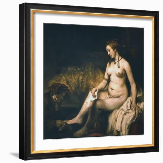 Bathsheba at Her Bath , 1654-Rembrandt van Rijn-Framed Premium Giclee Print