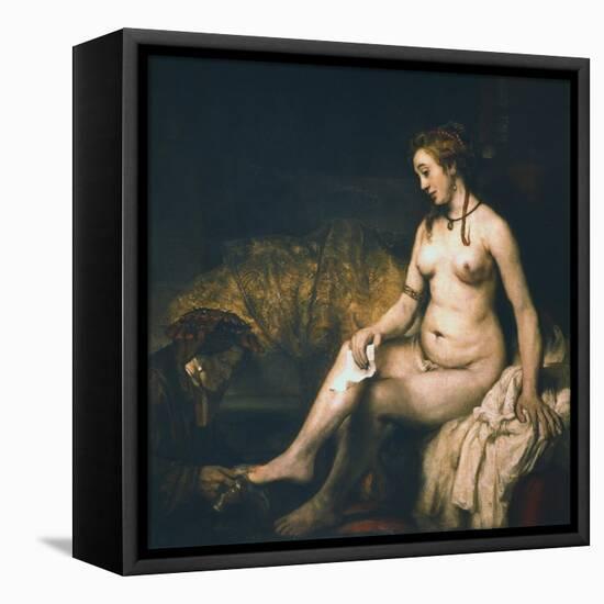 Bathsheba at Her Bath , 1654-Rembrandt van Rijn-Framed Premier Image Canvas