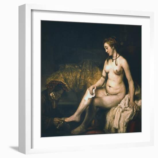 Bathsheba at Her Bath , 1654-Rembrandt van Rijn-Framed Giclee Print