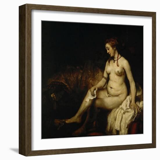 Bathsheba at Her Bath (Bathsheba with King David's Lette)-Rembrandt van Rijn-Framed Giclee Print