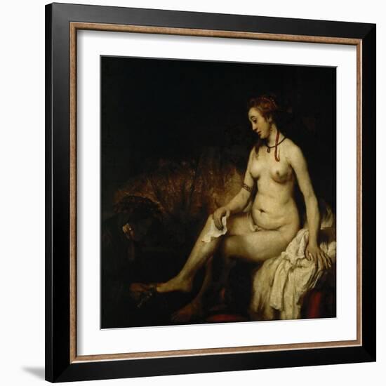 Bathsheba at Her Bath (Bathsheba with King David's Lette)-Rembrandt van Rijn-Framed Giclee Print