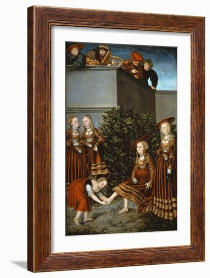 Bathsheba at Her Bath or David's Sin with Bathsheba, 1526-Lucas Cranach Elder-Framed Giclee Print