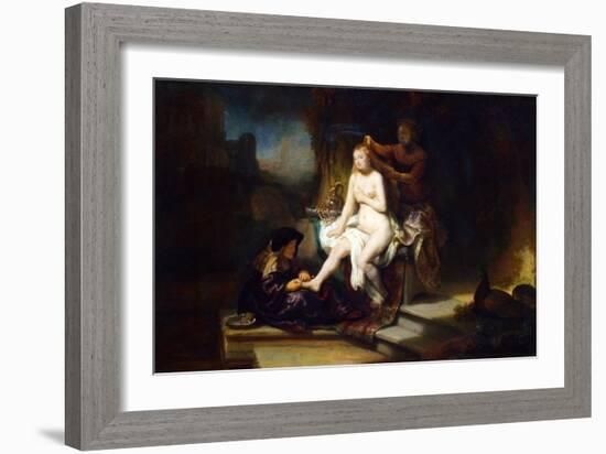 Bathsheba at Her Bath-Rembrandt van Rijn-Framed Art Print