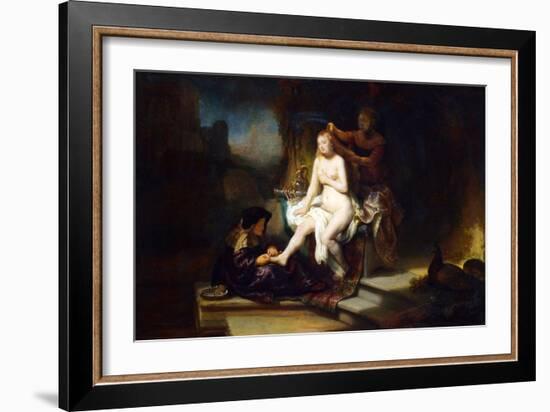 Bathsheba at Her Bath-Rembrandt van Rijn-Framed Art Print