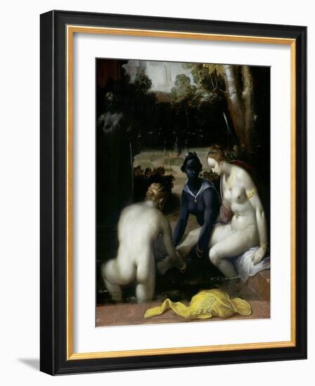 Bathsheba at Her Toilet, 1594-Cornelis Cornelisz. van Haarlem-Framed Giclee Print