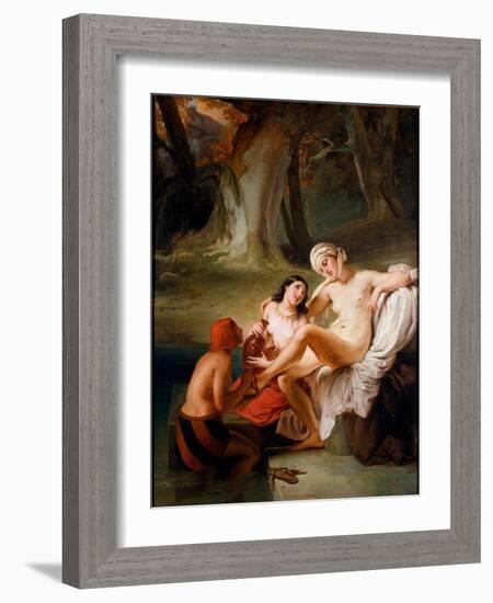 Bathsheba in the Bath, 1834 (Oil on Canvas)-Francesco Hayez-Framed Giclee Print