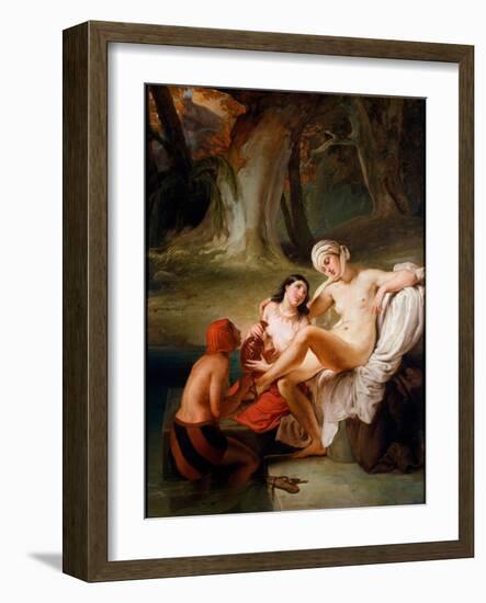 Bathsheba in the Bath, 1834 (Oil on Canvas)-Francesco Hayez-Framed Giclee Print