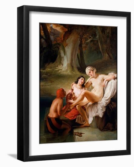 Bathsheba in the Bath, 1834 (Oil on Canvas)-Francesco Hayez-Framed Giclee Print