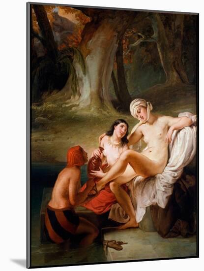 Bathsheba in the Bath, 1834 (Oil on Canvas)-Francesco Hayez-Mounted Giclee Print