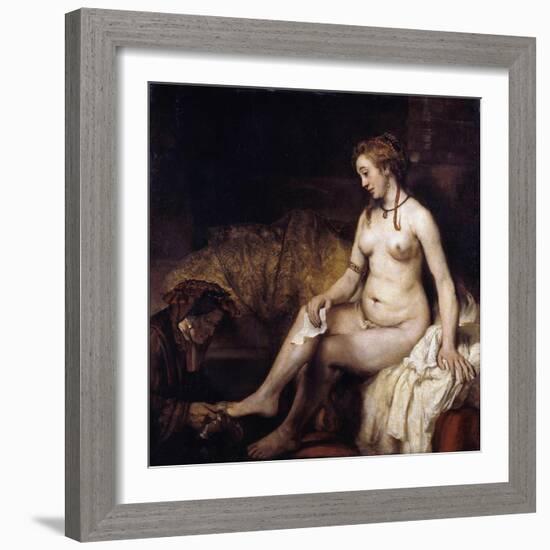 Bathsheba with David's Letter-Rembrandt van Rijn-Framed Giclee Print