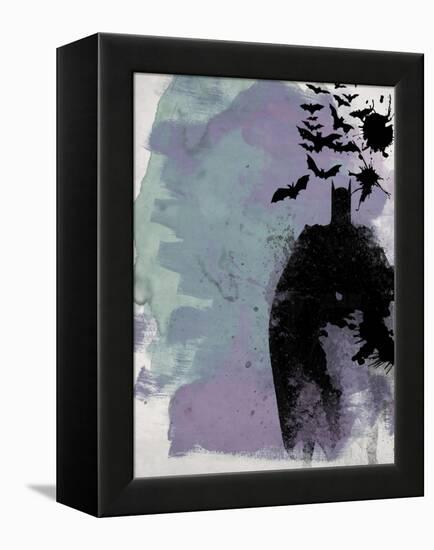 Batman Watercolor-Anna Malkin-Framed Stretched Canvas