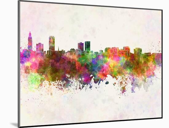 Baton Rouge Skyline in Watercolor Background-paulrommer-Mounted Art Print