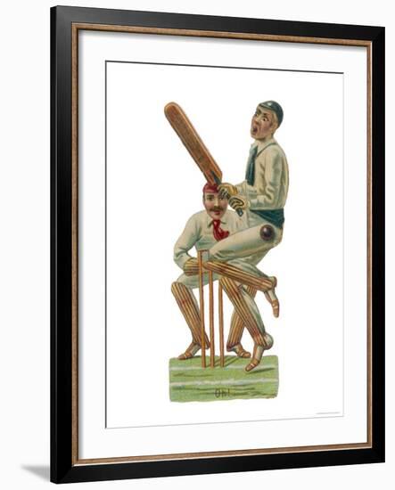 Batsmen and Wicketkeeper-null-Framed Giclee Print