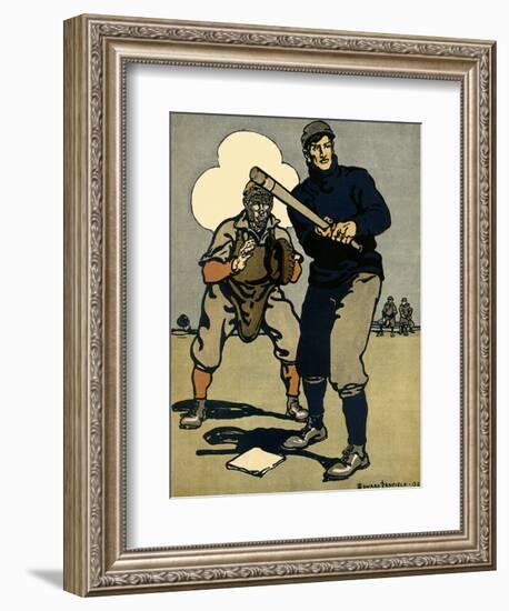 Batter and Catcher, 1902-Edward Penfield-Framed Giclee Print