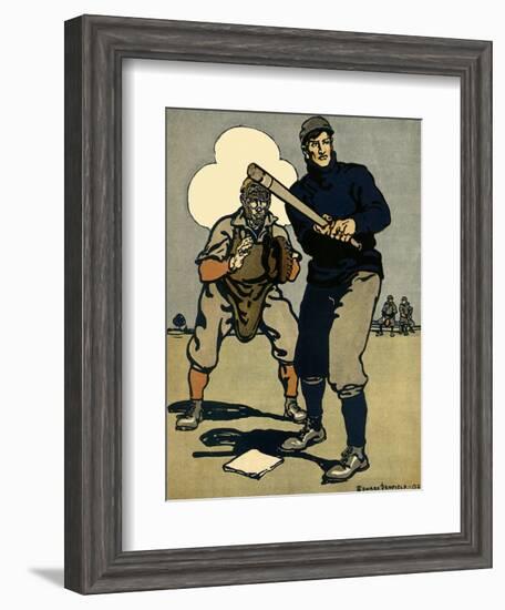 Batter and Catcher, 1902-Edward Penfield-Framed Giclee Print