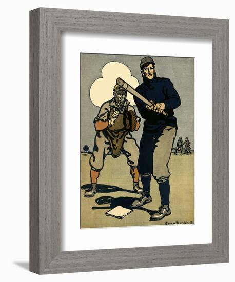 Batter and Catcher, 1902-Edward Penfield-Framed Giclee Print