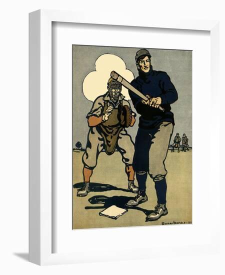 Batter and Catcher, 1902-Edward Penfield-Framed Giclee Print