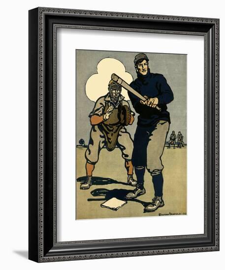 Batter and Catcher, 1902-Edward Penfield-Framed Giclee Print